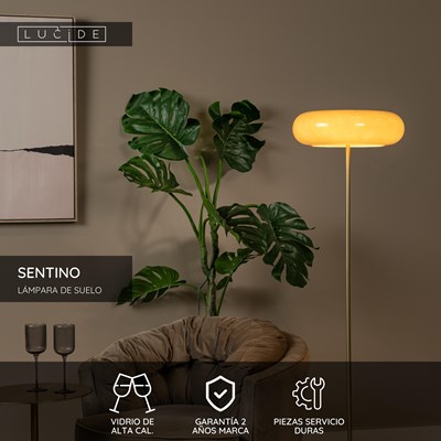 Lucide SENTINO - Lámpara de suelo - Ø 40 cm - 3xG9 - Taupe